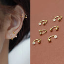 Brincos de Studs de Piercing Tragus Helix de Cristal CZ em Aço Inoxidável