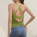 Conjunto de 2 Peças com Almofada no Peito, para Corrida e Treinamento, Top Esportivo Sem Mangas, com Costas Bonitas