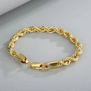 Lindas Pulseiras de Corrente 4MM em Prata Esterlina 925 com Ouro 18k