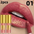 14 Cores Brilho Glitter Metálico Gloss Labial Brilhante de Longa Duração Batom Líquido à Prova d'Água Maquiagem Óleo Labial Tinta Labial