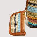 Conjunto de 2 Peças Bolsa Transversal Praia Bolsas de Ombro de Verão Coloridas de Palha