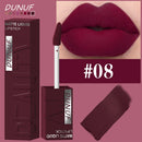 Batom gloss em tubo quadrado, 8 cores, aveludado mate, suave, fácil de aplicar, à prova d'água, volumizador tridimensional