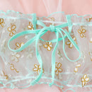 Roupa íntima feminina sexy de verão Sedutora floral Lingerie sonhadora ombros descobertos Blusas bralette calcinhas Conjunto erótico transparente