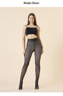 Meia-calça térmica feminina Leggings sexy translúcidas de lã Meias-calças justas de inverno Quentes Meias de veludo grosso Calças femininas Streetwear