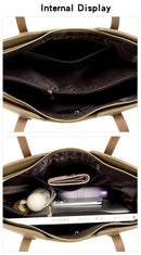 Bolsa de Cor Sólida para Mulheres Bolsas de Ombro de Designer Bolsa Transversal de Couro Macio de Luxo Bolsa Tote de Grande Capacidade Grandes