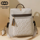 Mochila com Bordado Matelassê  Novo Estilo Coreano Versátil de Grande Capacidade, Bolsa de Ombro de Couro Resistente à Água