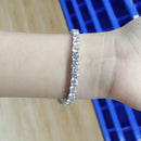 Pulseira EWYA em Prata Esterlina 925 com Moissanita 0,1ct 3mm D VVS1 Diamante com GRA para Mulheres, Brilhante, Festa de Casamento, Joia Fina