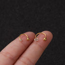 Brincos de Studs de Piercing Tragus Helix de Cristal CZ em Aço Inoxidável