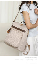 Mochila com Bordado Matelassê  Novo Estilo Coreano Versátil de Grande Capacidade, Bolsa de Ombro de Couro Resistente à Água