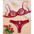 Round Up Night Lindas Sexy Bordado Floral 2 Peças Lingerie Conjuntos Sensuais