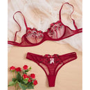 Round Up Night Lindas Sexy Bordado Floral 2 Peças Lingerie Conjuntos Sensuais