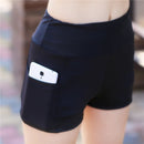 Shorts Feminino Esportivas Base Alta Elasticidade Tamanho Plus Calças de Fitness