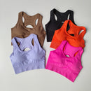 Conjunto de 2 Peças de Sutiã Esportivo Feminino Top de Fitness Profissional Sutiã Anti-Choque Leggings de Corrida Conjunto de Yoga Sutiã com Costas Bonitas