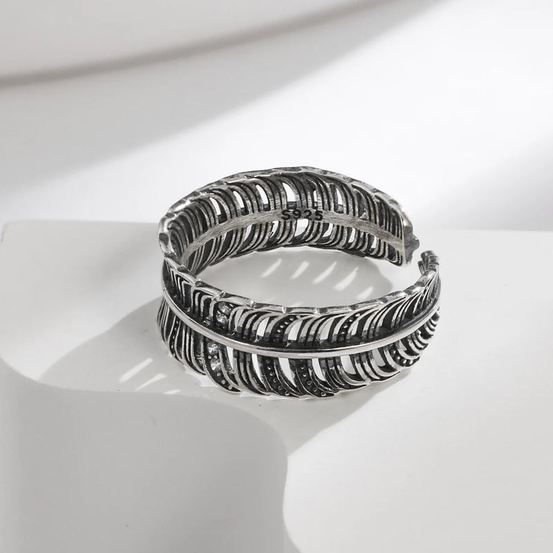 Anel de prata esterlina 925 com ágata natural que nunca desbota, estilo hip-hop, anel Unisex