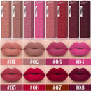 Batom gloss em tubo quadrado, 8 cores, aveludado mate, suave, fácil de aplicar, à prova d'água, volumizador tridimensional