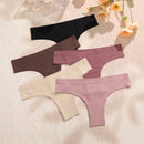 KIT 3 Peças Calcinhas Maillard Sem Costura Ultrafinas Calcinhas Brasileiras de Seda Gelada Sexy Tanga de Cintura Baixa Feminina Sólida