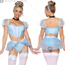 Fantasia para Mulheres Adultas Roupas de Festa Brincar Roleplay Cosplay Fantasia Sexy Uniforme Azul Princesa