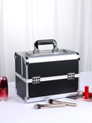 Maleta de Maquiagem Profissional com 4 Bandejas Ajustáveis, Estojo de Maquiagem com Trava e Compartimentos