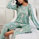 Conjunto de Pijama Feminino Macios e Confortáveis com Estampa de Letras e Xadrez Pijamas de Manga Curta com Shorts