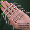 Pulseira EWYA em Prata Esterlina 925 com Moissanita 0,1ct 3mm D VVS1 Diamante com GRA para Mulheres, Brilhante, Festa de Casamento, Joia Fina