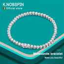 Pulseira KNOBSPIN 3 em Moissanita 3mm Certificada GRA Corrente de Pulseira de Diamante Pulseiras em Prata Esterlina s925