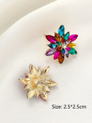 Brincos de Flores Coloridas com Cristal Estilo Fresco e Doce  Joias Populares Presente em Paris Anastasia