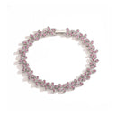 Colar de Cristal Trevo de Quatro Folhas, Pulseira de Luxo Feminina com Zircônia Brilhante, Joia de Presente de Alta Qualidade