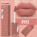 Batom gloss em tubo quadrado, 8 cores, aveludado mate, suave, fácil de aplicar, à prova d'água, volumizador tridimensional