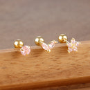 Conjunto de 3 Brincos de Argola com Zircônia , Simples, Redondos, Elegantes, Piercing Estético, Presente de Jóias