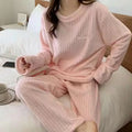 Conjunto de Pijama Quente de Jacquard de Veludo Coral Suave para Mulheres, Roupão Confortável para Inverno