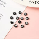 100 Peças 4*7mm Contas Redondas Sortidas de Signos do Zodíaco, Pingentes Espaçadores Soltos para Confecção de Joias e Acessórios de Pulseira DIY