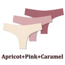 KIT 3 Peças Calcinhas Maillard Sem Costura Ultrafinas Calcinhas Brasileiras de Seda Gelada Sexy Tanga de Cintura Baixa Feminina Sólida