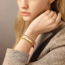 Conjunto de Pulseiras Vnox Love com Corrente, Pedras de Zircônio Redondas, Conjunto de Jóias em Aço Inoxidável PVD para Mulheres