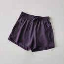Shorts Feminino Cintura Alta Esporte Fitness 2 em 1 Secagem Rápida
