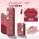 Batom gloss em tubo quadrado, 8 cores, aveludado mate, suave, fácil de aplicar, à prova d'água, volumizador tridimensional