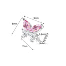 1PC Joia de Piercing de Nariz de Cobre para Mulheres Stud de Cristal com Flor, Olho, Opala, Coração e Lua Piercings Corporais