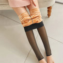 Meias polares grossas, leggings de inverno quentes, collants femininos forrados com lã, meias-calças efeito pele, calças de lã translúcidas falsas