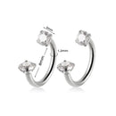 Brincos de Studs de Piercing Tragus Helix de Cristal CZ em Aço Inoxidável