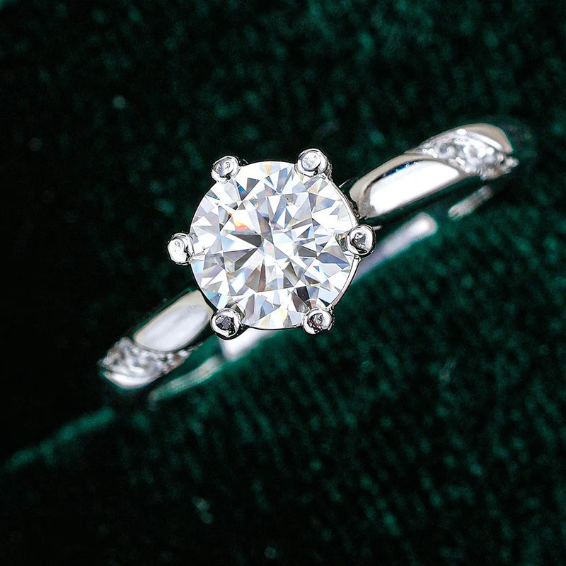 Anel de Diamante Moissanite COSYA 1/2/3CT Cor D Prata S925 Certificado de Laboratório Diamante Joia Fina Clássica