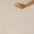 Colar Feminino de Corrente Artesanal com Pérola de Vidro Coreano Banho de Ouro 18K em Aço Inoxidável