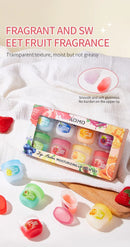 Conjunto de 8 unidades/caixa de Bálsamo Labial de Frutas Hidratante Base Anti-Ressecamento Cuidado da Pele dos Lábios