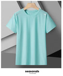 Camiseta Feminina de Corrida Refletiva - Top Esportivo de Seda Gel de Secagem Rápida, Respirável e Alta Elasticidade para o Verão, Camiseta Ativa de Manga Curta e Fresca