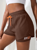 Shorts Femininos de Cintura Alta com Controle de Proximidade Elástico , Calça Falsa de Duas Peças
