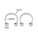Brincos de Studs de Piercing Tragus Helix de Cristal CZ em Aço Inoxidável