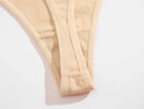 Conjunto 4 peças, Calcinha de algodão Sem costura Cintura baixa Tanga V-Cintura Cor sólida respirável Lingerie macia íntimos
