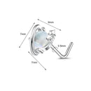 1PC Joia de Piercing de Nariz de Cobre para Mulheres Stud de Cristal com Flor, Olho, Opala, Coração e Lua Piercings Corporais