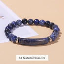 Pulseira de Charme em Barra Retangular de Olho de Tigre, Ametista e Pedra Natural , Cristal em Pó de Pedra Curativa, Joia de Chakra Bruta