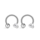 Brincos de Studs de Piercing Tragus Helix de Cristal CZ em Aço Inoxidável