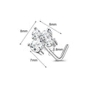 1PC Joia de Piercing de Nariz de Cobre para Mulheres Stud de Cristal com Flor, Olho, Opala, Coração e Lua Piercings Corporais