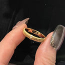 Anéis Retrô de Luxo Clássico Leve para mulheres, estilo artesanal com desenho em fio, versão larga e estreita